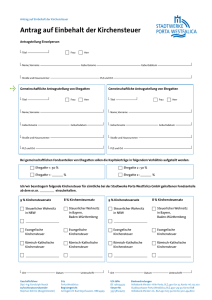 Antrag auf Einbehalt der Kirchensteuer - Stadtwerke Porta