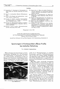 Spannungen in Knotenpunkten offener Profile bei statischer Belastung