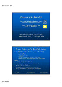 Webserver unter OpenVMS Secure Webserver für OpenVMS Update