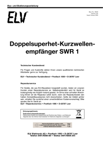 Doppelsuperhet-Kurzwellen- empfänger SWR 1