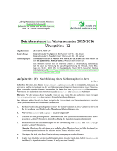 Betriebssysteme im Wintersemester 2015/2016 Übungsblatt 12