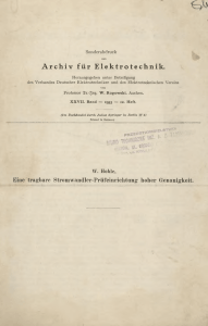 Archiv für Elektrotechnik.