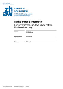 Fehlervorhersage in Java-Code mittels Machine