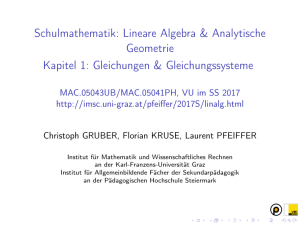 Gleichungen - Graz - Institut für Mathematik und Wissenschaftliches
