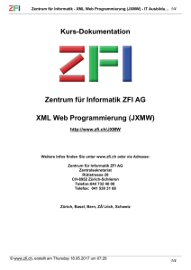 Kurs-Dokumentation Zentrum für Informatik ZFI AG XML Web