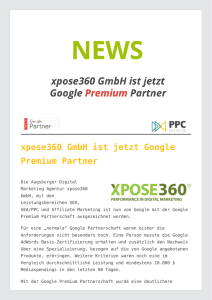 xpose360 GmbH ist jetzt Google Premium Partner