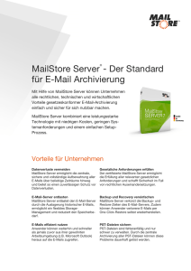 MailStore Server® - Der Standard für E-Mail Archivierung