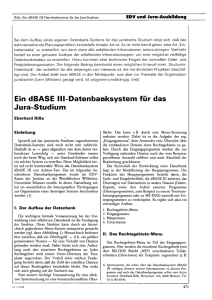 Ein dBASE III-Datenbanksystem für das Jura-Studium