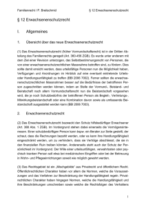 § 12 Erwachsenenschutzrecht I. Allgemeines