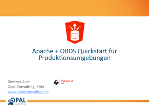 Apache + ORDS Quickstart für Produkionsumgebungen