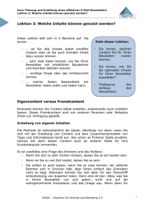 Lektion 3: Welche Inhalte können genutzt werden? Eigencontent