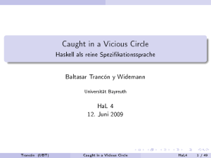 Caught in a Vicious Circle - Haskell als reine Spezifikationssprache