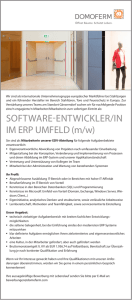 SoFTWarE-EnTWicklEr/in iM ErP UMFEld (m/w)