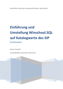 Einführung und Umstellung Winschool.SQL auf Katalogwerte des SIP