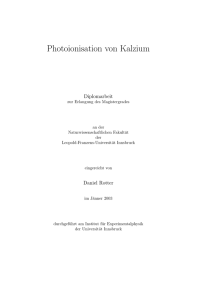 Photoionisation von Kalzium - Quantum Optics and Spectroscopy