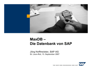 MaxDB - Die Datenbank von SAP (Jörg Hoffmeister)