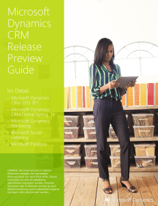 Microsoft Dynamics CRM Release Preview Guide