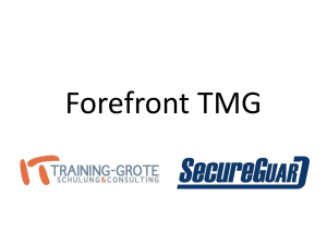 Forefront TMG - IT Training Grote