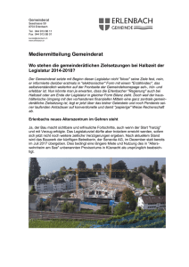 Medienmitteilung Gemeinderat