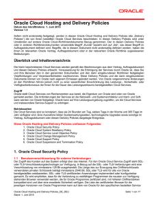 Oracle Cloud Hosting and Delivery Policies