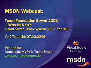 Team Foundation Server 2008 – Was ist Neu?