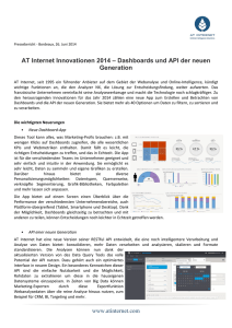 AT Internet Innovationen 2014 – Dashboards und API der neuen