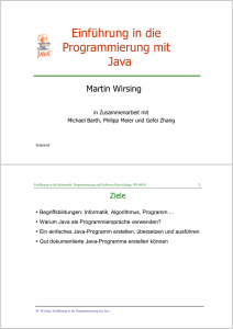 Einführung in die Programmierung mit Java