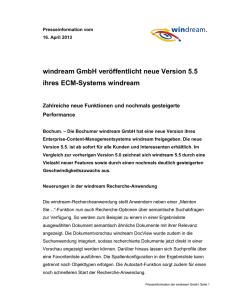 windream GmbH veröffentlicht neue Version 5.5 ihres ECM