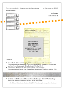 Informationsblatt des Projekt Erinnerungskultur