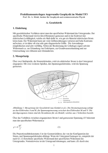 Praktikumsunterlagen Angewandte Geophysik im Modul TF3 A