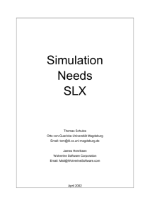"Simulation Needs SLX" (Deutsch)