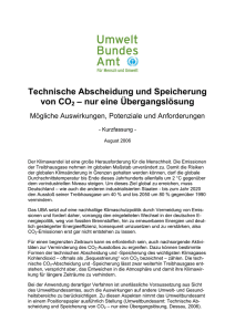 Technische Abscheidung und Speicherung von - Braunkohle-Nein