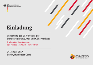 Einladung zur Verleihung des CSR-Preises der Bundesregierung