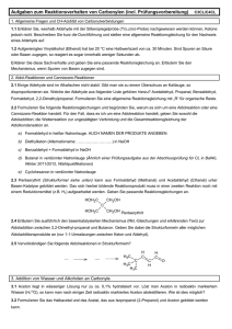 Aufgaben zum Reaktionsverhalten von Carbonylen (incl