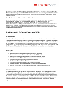 Positionsprofil: Software Entwickler WEB