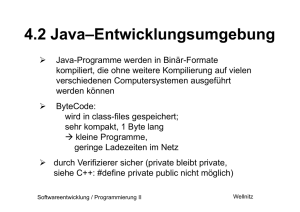 4.2 Java Entwicklungsumgebung