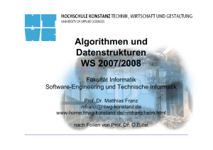 Algorithmen und Datenstrukturen WS 2007/2008