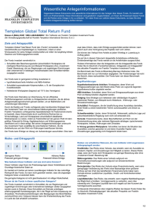 Wesentliche Anlegerinformationen Templeton Global Total Return