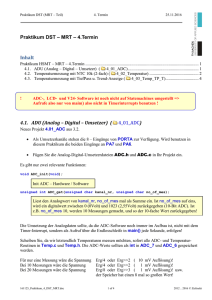 Praktikum DST – MRT – 4.Termin Inhalt 4.1. ADU (Analog – Digital