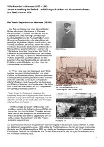 Villenkolonien in Wannsee 1875 – 1945 Sonderausstellung der