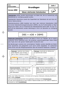 Grundlagen DBS = nDB + DBMS - Computertrainer Andreas Schöbel