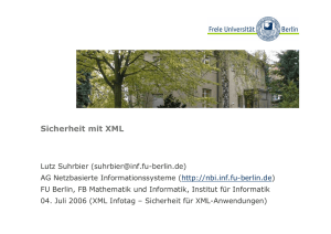 Sicherheit mit XML - AG Netzbasierte Informationssysteme