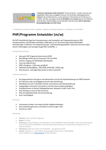 PHP/Programm Entwickler (m/w)