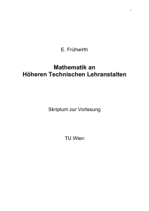 Mathematik an Höheren Technischen Lehranstalten