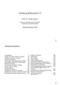 Vorlesung Mathematik I.2