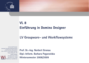 Domino Designer - Lehrstuhl Wirtschaftsinformatik