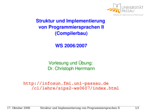 Struktur und Implementierung von Programmiersprachen II