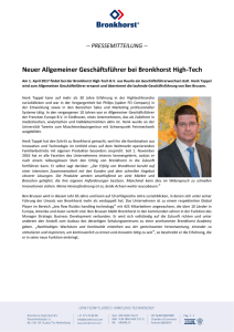Neuer Allgemeiner Geschäftsführer bei Bronkhorst High-Tech