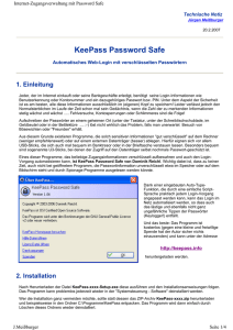 Internet-Zugangsverwaltung mit KeePass Password Safe