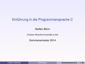 Einführung in die Programmiersprache C